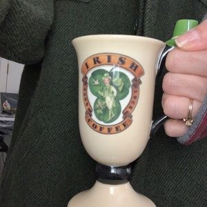 St Patricks Day Mug Coffee cup Dancing Irishman Green Top Hat 6"